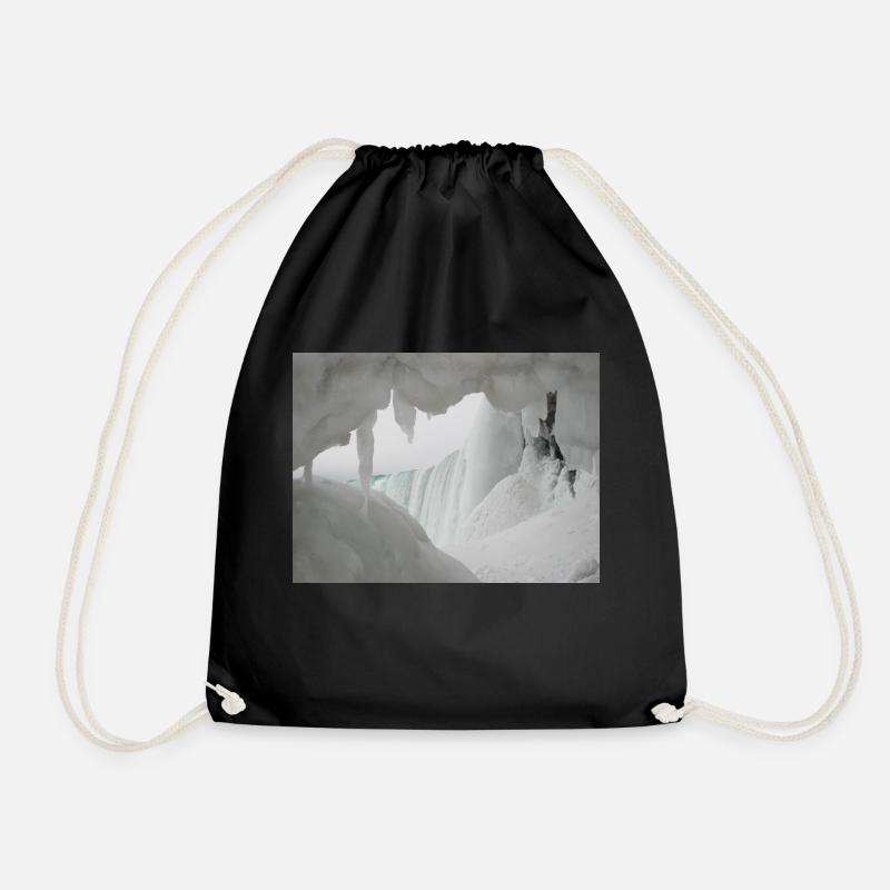 Frozen Niagara Falls - Drawstring Bag - black