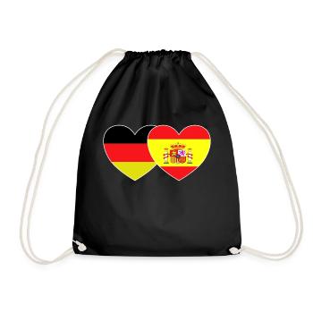 Allemagne Espagne Drapeau Cœur - Sac de sport léger - noir - Devant