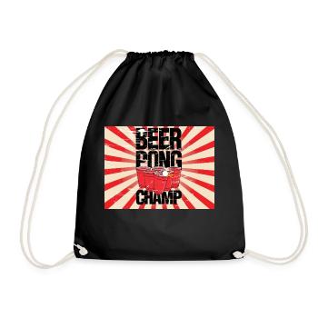 Beer Pong Champ Kollektion - Turnbeutel - Schwarz - Vorne