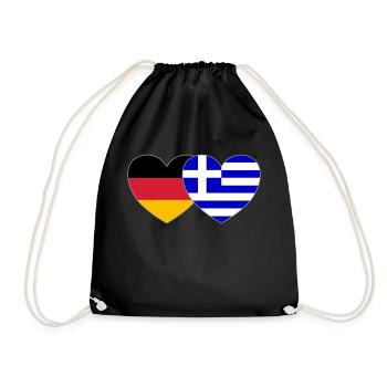 Allemagne Grèce Drapeau Cœur - Sac de sport léger - noir - Devant