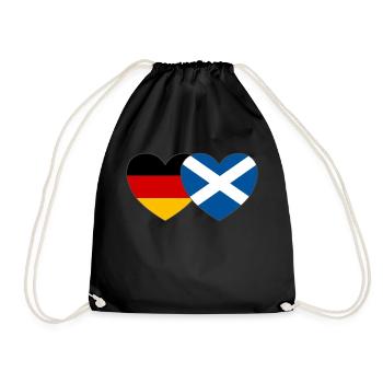 Deutschland Schottland Flagge Herz - Turnbeutel - Schwarz - Vorne
