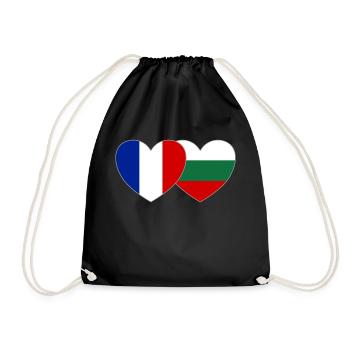 Fantastic Bulgaria Flag Heart - Drawstring Bag - black - Front
