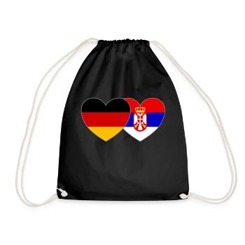 Deutschland Serbien Herz Flagge - Turnbeutel - Schwarz - Vorne