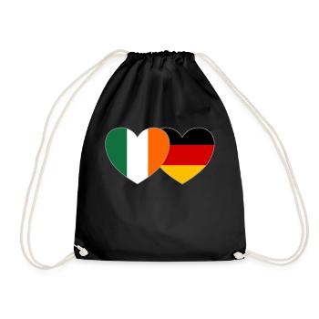 Irlande Allemagne Flag Heart - Sac de sport léger - noir - Devant