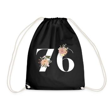 76th anniversary in bloom (Gift of 76 years) - Drawstring Bag - black - Front
