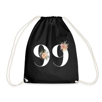 99e anniversaire fleuris (Cadeau de 99 ans) - Sac de sport léger - noir - Devant