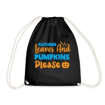 Autumn leaves and pumpkins please - halloween - Drawstring Bag - black - Front