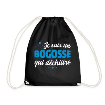 je suis un bogosse qui déchire / beau gosse - Sac de sport léger - noir - Devant