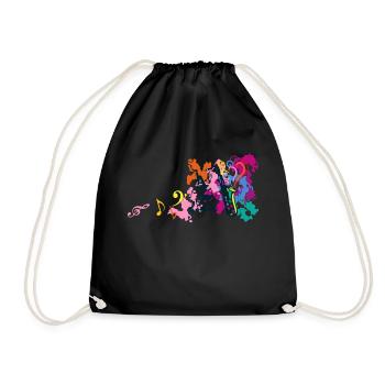 saxophone musique note cle sol fantaisie - Sac de sport léger - noir - Devant