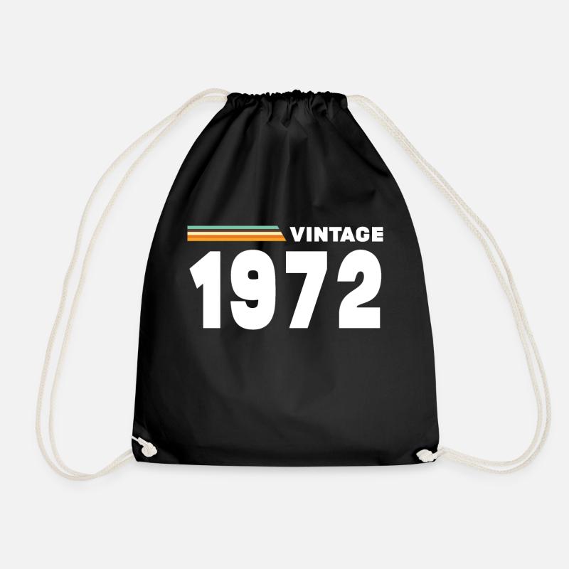 Vintage 1972 - Drawstring Bag - black
