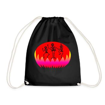 Halloween et les squelettes dansants en enfer - Sac de sport léger - noir - Devant