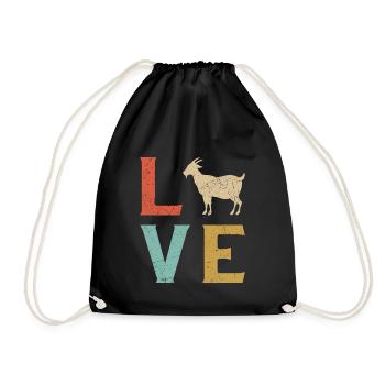 j'aime les chèvres t-shirt chèvre - Sac de sport léger - noir - Devant