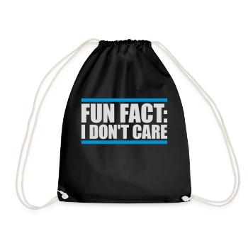 I don't care fact - Drawstring Bag - black - Front