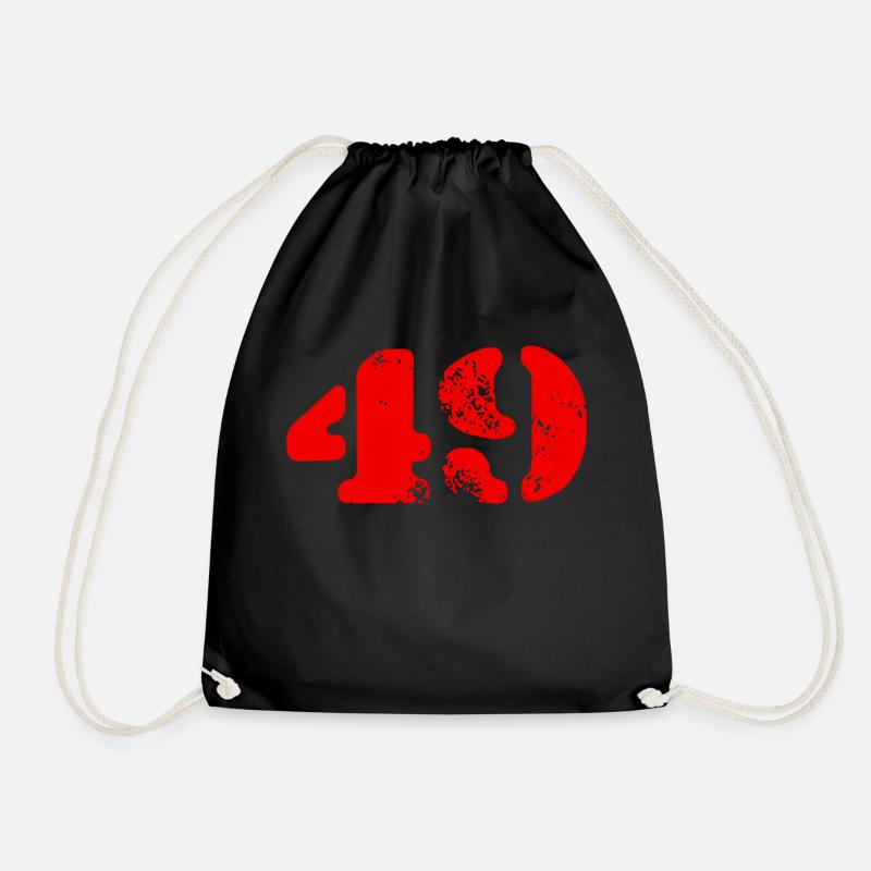 49 Number Symbol - Drawstring Bag - black