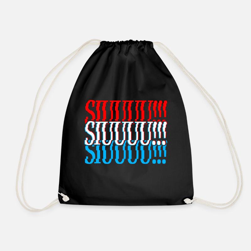 SIUUU!!! - Drawstring Bag - black