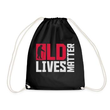 old lives matter quote - Drawstring Bag - black - Front