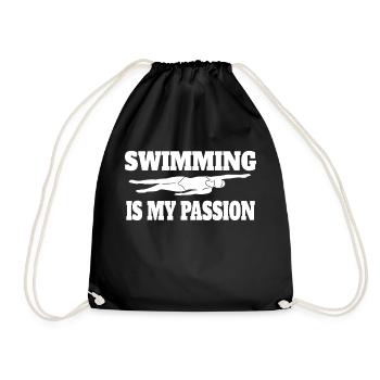 Schwimmerin Schwimmen Frau Schwimmer Schwimmverein - Turnbeutel - Schwarz - Vorne