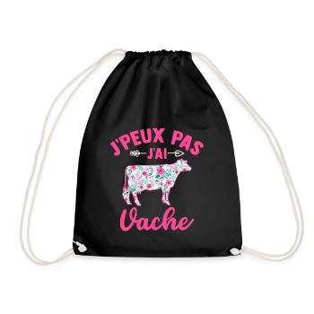 J'peux pas j'ai vache - Sac de sport léger - noir - Devant