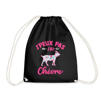 j'peux pas j'ai chèvre - Sac de sport léger - noir - Devant