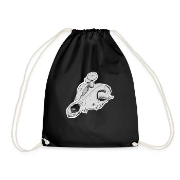 Shroom Skull Sticker Version Transparent - Drawstring Bag - black - Front