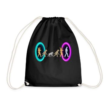 Evolution through portals - Drawstring Bag - black - Front