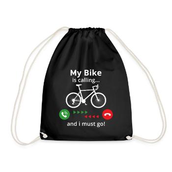 Mon vélo m’appelle et je dois y aller ! T-shirt cyclisme - Sac de sport léger - noir - Devant