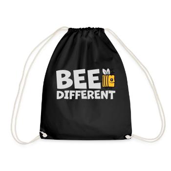 bee different saying quote - Drawstring Bag - black - Front