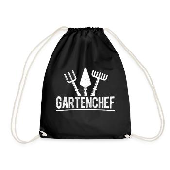 Gartenchef - Gärtner Heimarbeit Geschenk Gartenarb - Turnbeutel - Schwarz - Vorne
