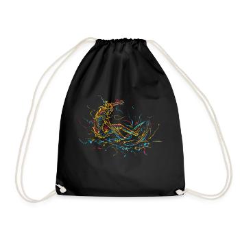 Surfer Surfing Surfing Cadeau - Sac de sport léger - noir - Devant
