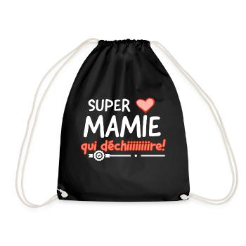 Super mamie qui déchire. - Sac de sport léger - noir - Devant