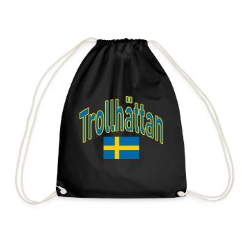 Trollhättan drapeau suédois - Sac de sport léger - noir - Devant