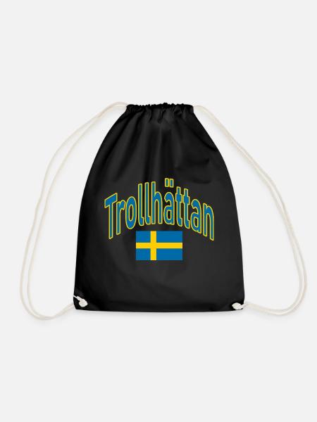 Trollhättan schweden flagge - Turnbeutel - Schwarz