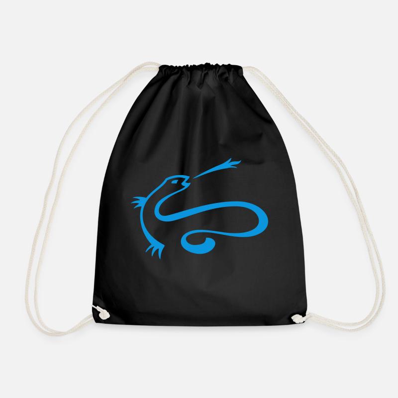 SALAMANDER BLUE loir & expensive - Drawstring Bag - black