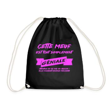 cette meuf est geniale cadeau femme - Sac de sport léger - noir - Devant