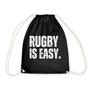 Fun T-shirt Rugby is Easy - Drawstring Bag - black - Front