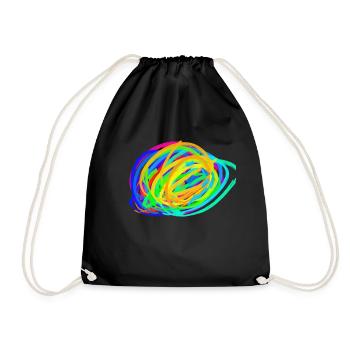 Bunte Explosion - Turnbeutel - Schwarz - Vorne
