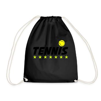 tennis 01 - Turnbeutel - Schwarz - Vorne