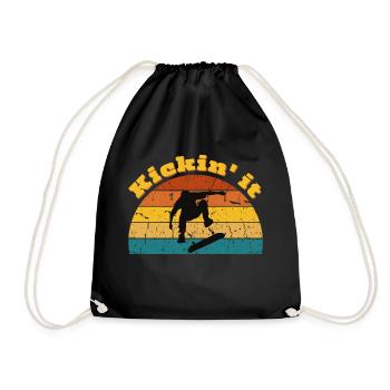 Skateboard Skateboarding Retro Sunset - Sac de sport léger - noir - Devant