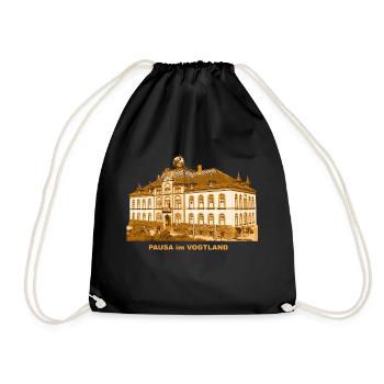 Pausa Town Hall Vogtland Saxony Earth Axis - Drawstring Bag - black - Front
