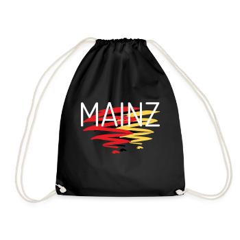 Mainz Souvenir für stolze Mainzer - Turnbeutel - Schwarz - Vorne