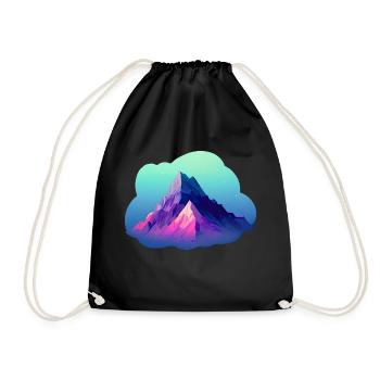 Mountains Hiking Mountain hiking Hiking Mountain hikers - Drawstring Bag - black - Front