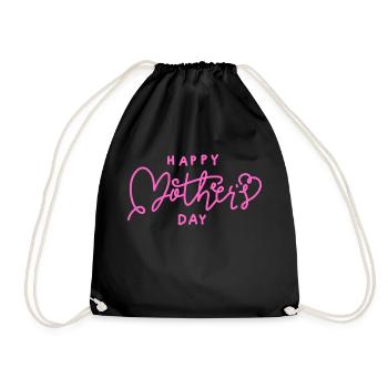 Happy Mom - Turnbeutel - Schwarz - Vorne
