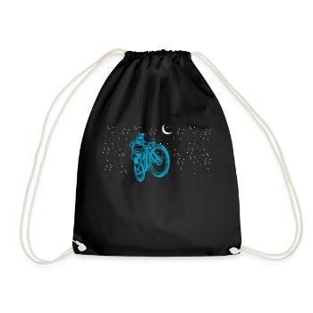 MTB Mountainbike Biker - Drawstring Bag - black - Front