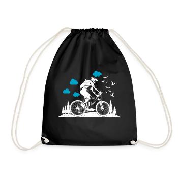 MTB Mountainbike Biker - Drawstring Bag - black - Front