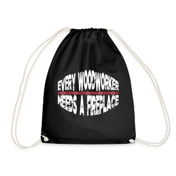 Present Idea Hearbeat Union Carpenter Tshirts - Drawstring Bag - black - Front