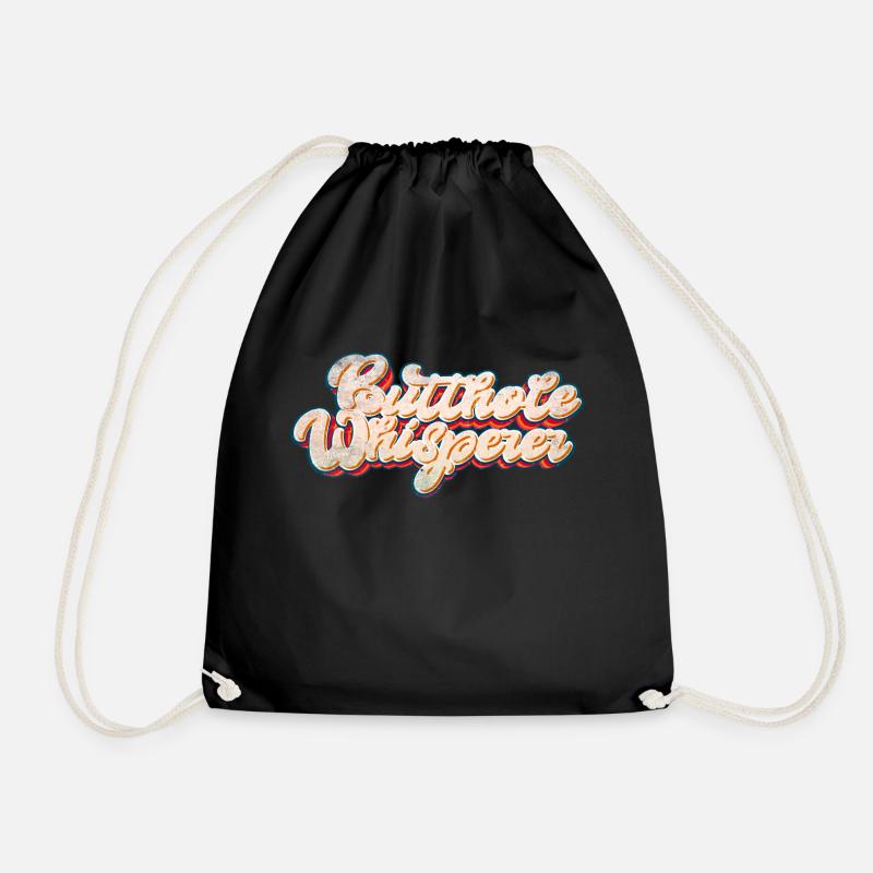 Butthole Whisperer - Drawstring Bag - black