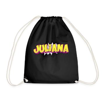 Juliana Nom personnalisé Style bande dessinée Pop Art, - Sac de sport léger - noir - Devant