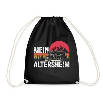 Mein Altersheim Rente Wohnmobil Urlauber Rentner - Turnbeutel - Schwarz - Vorne