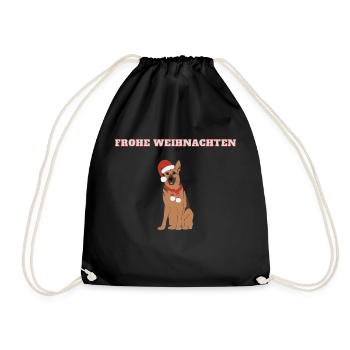 Frohe Weihnachten GSD - Turnbeutel - Schwarz - Vorne