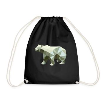 Bear, Polygon, Angular, Hiking, Trees, Animal, Mountains, Nature - Drawstring Bag - black - Front